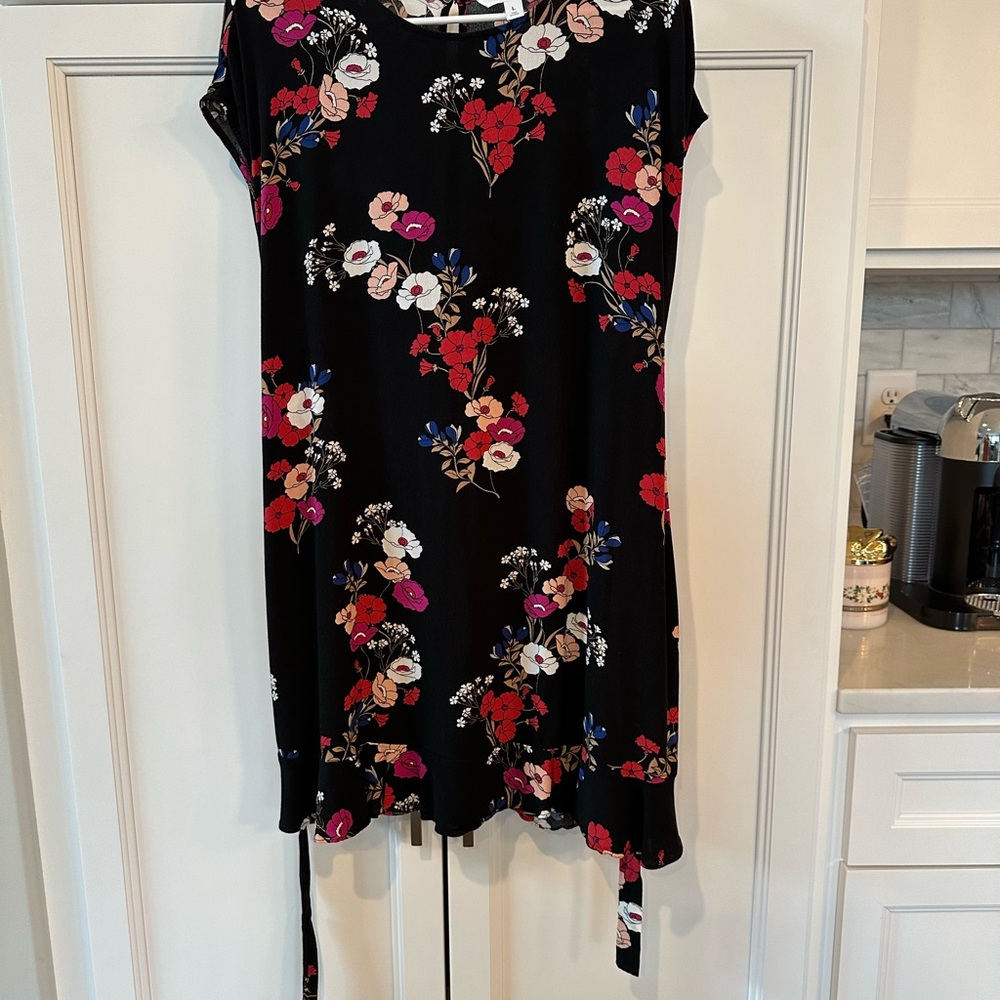 Popsugar black floral dress size L - Picture 10 of 11